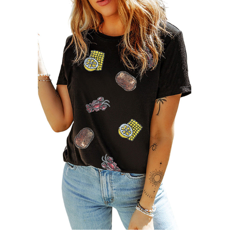 Women's Solid Color Casual Woman's Sleeve Pullover Round Tops