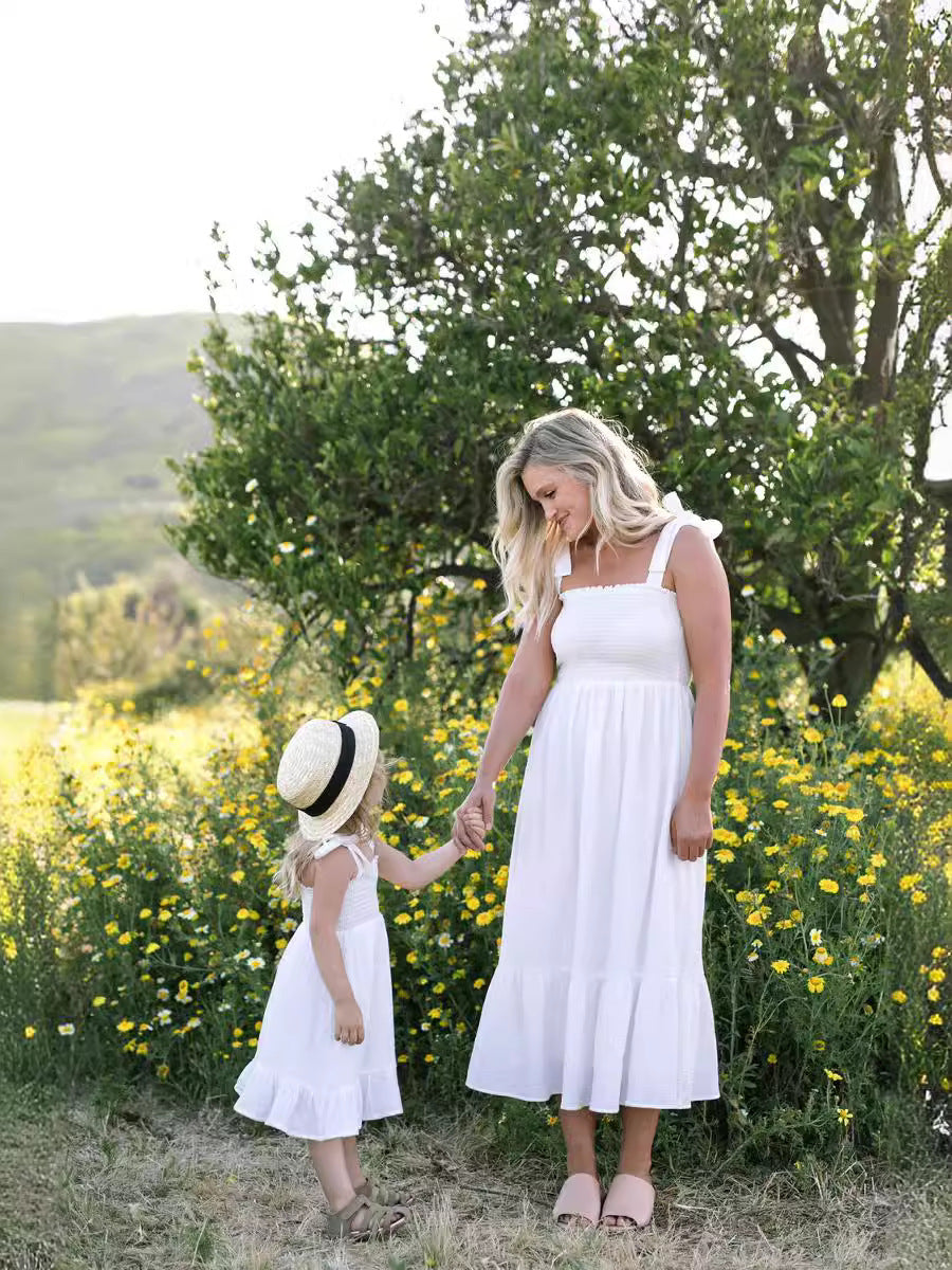 Suspender Shoulder Strap Solid Color Holiday Dress