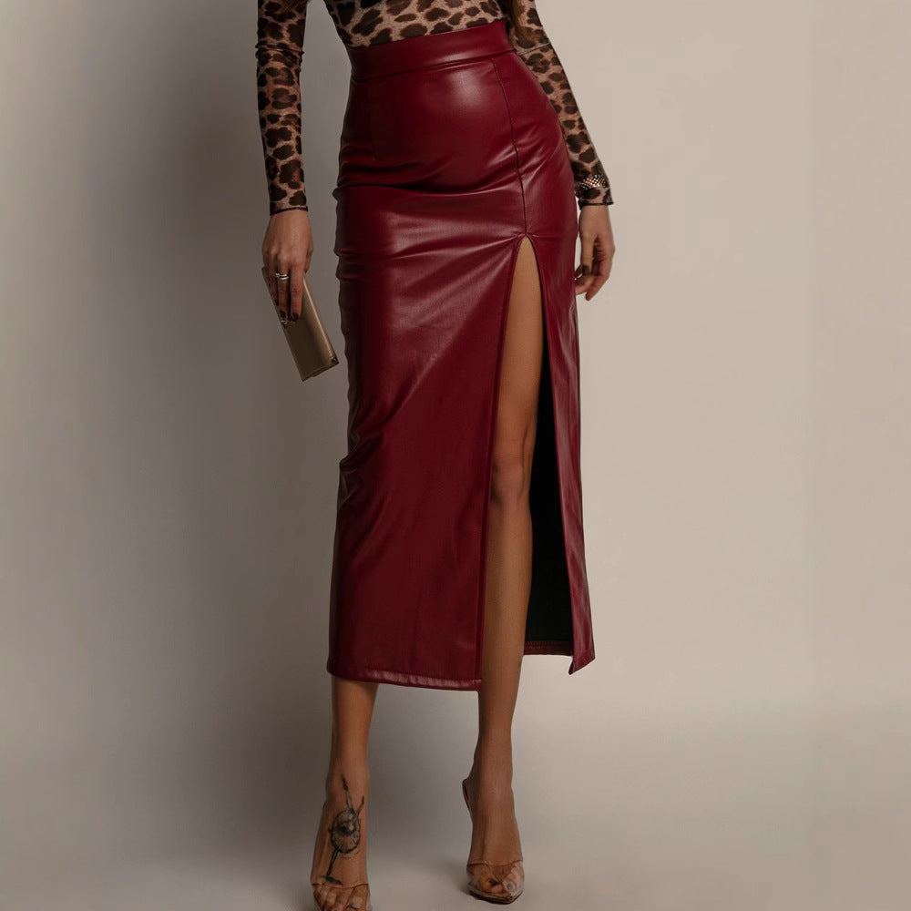 Women's High Waist Figure Flattering Sheath Solid Skirt