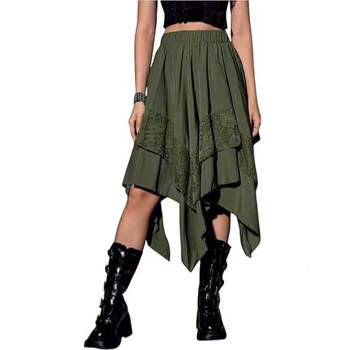 Artistic Retro Lace Stitching Fairy Irregular Skirts