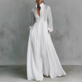 Slimming Long Sleeve Pleated Vacation French Dress