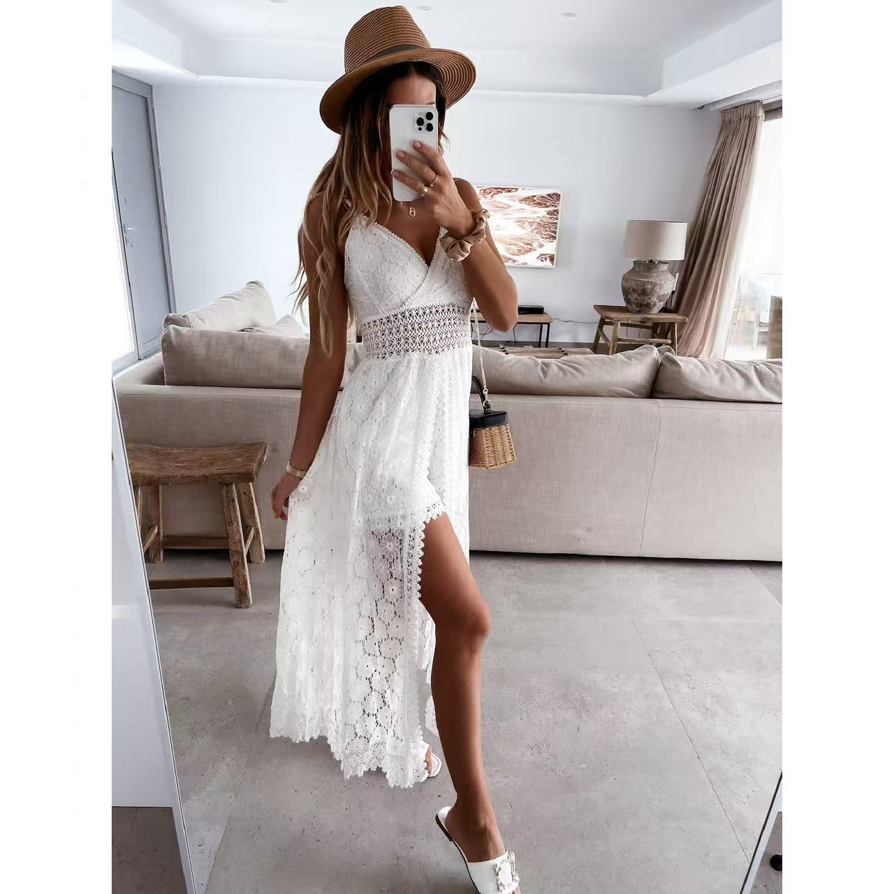 Summer Sling Large Swing Solid Color Dress