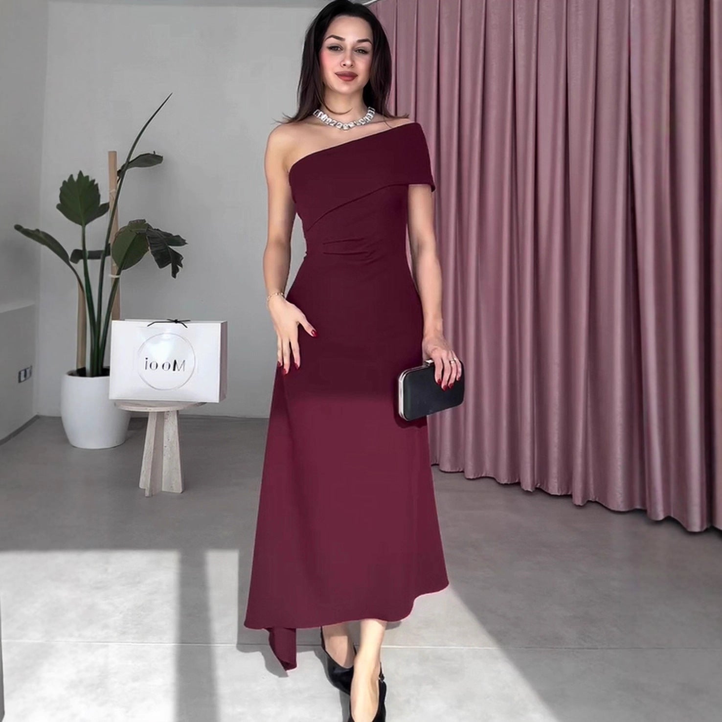 Autumn Collar Waist Slimming Graceful Fashionable Dress
