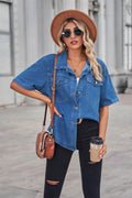 Women's Washed Thin Denim Shirt Sleeve For Blouse