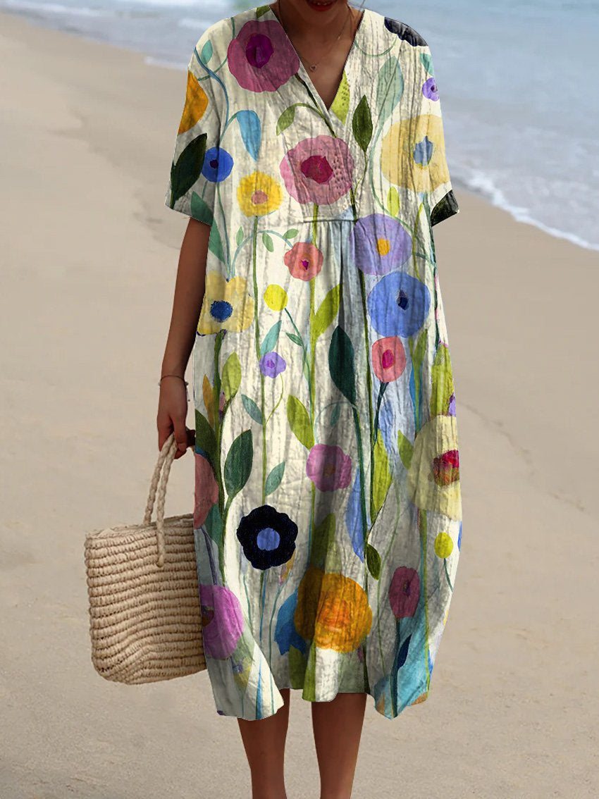 Innovative Women's Casual Floral Print Sleeve Dress
