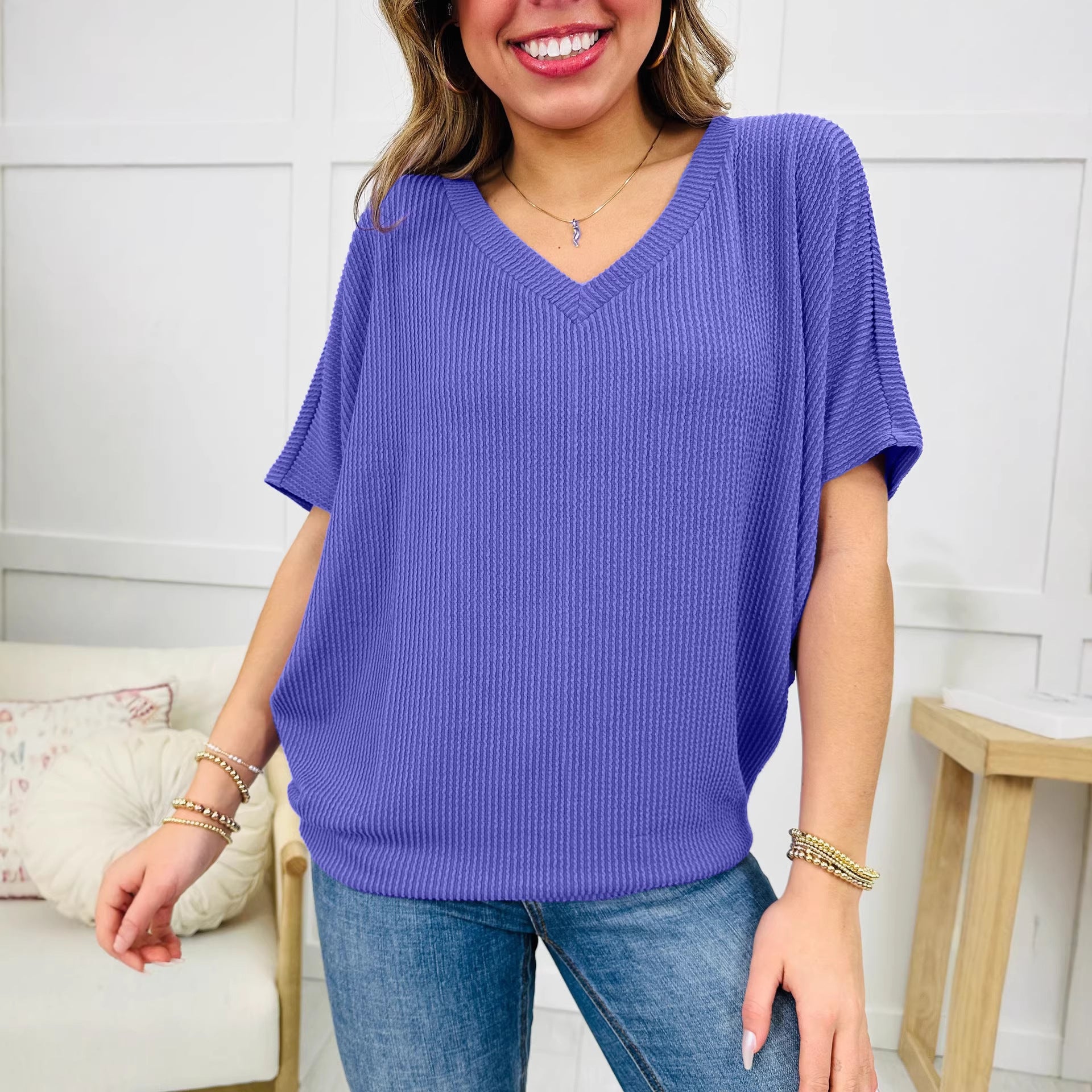 Women's Summer Thread T-shirt Casual Small Loose Blouse