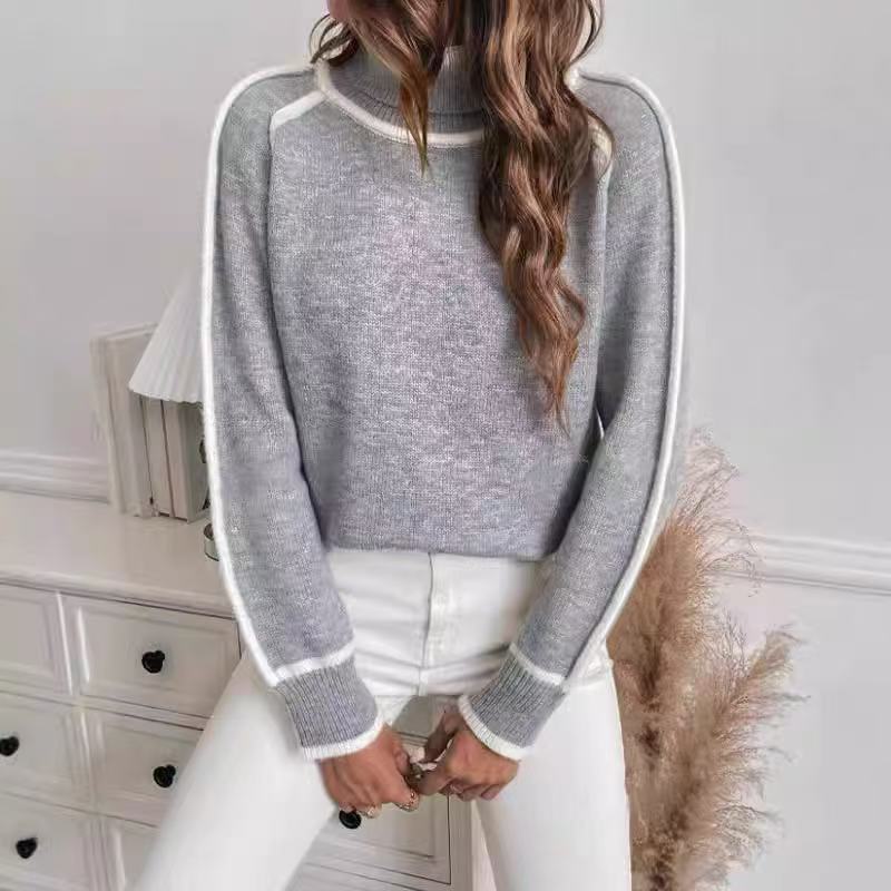 Women's Long-sleeved Pullover Turtleneck Solid Color Loose Women's Sweater
