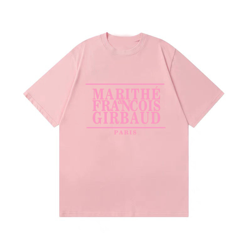 Women's & Men's Short-sleeved Letter Printed Pure Cotton Summer Women's T-shirt