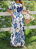 Women's Summer Floral Art Printed Elegant Dress