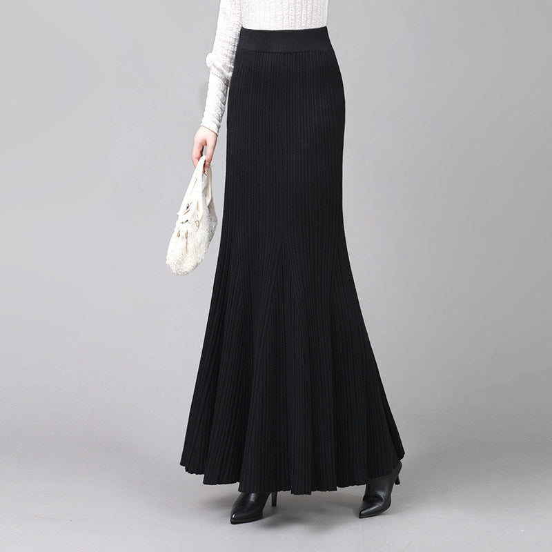 Women's Knitted Half-length Fishtail Mid-length High Waist Hip Skirts