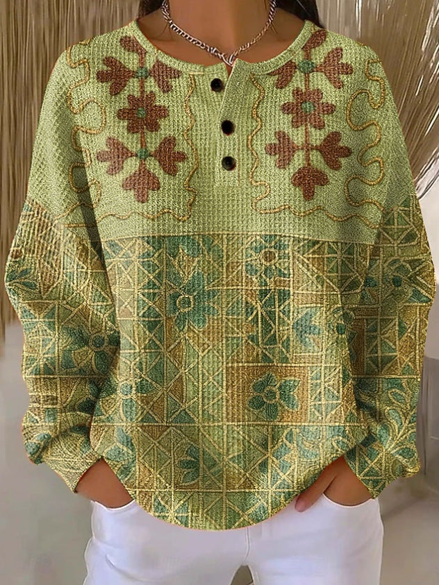 Women's Printing Colorful Flower Color Matching Floral Clothing