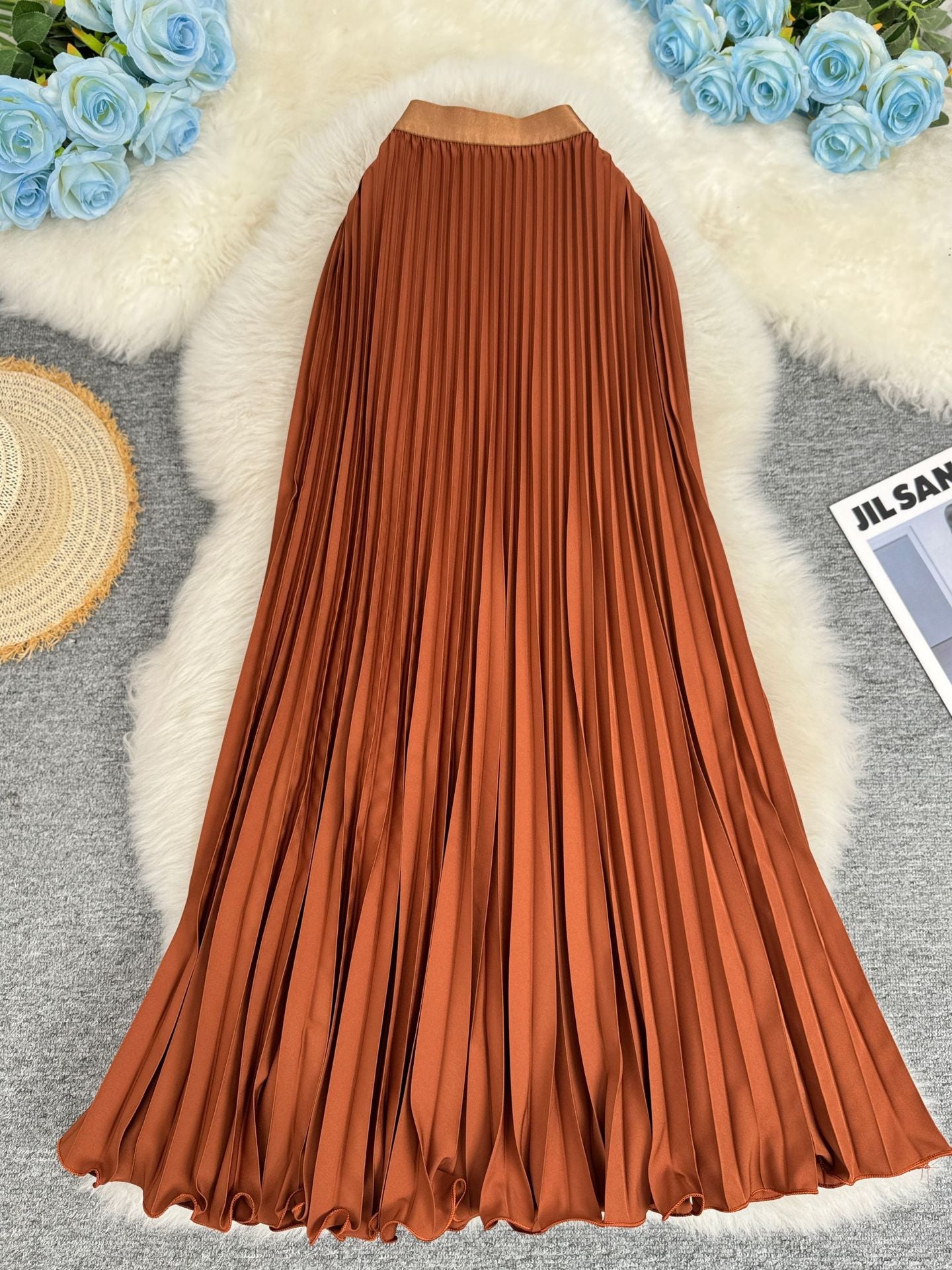 Women's Commute High Waist Slimming A- Line Midi Skirts