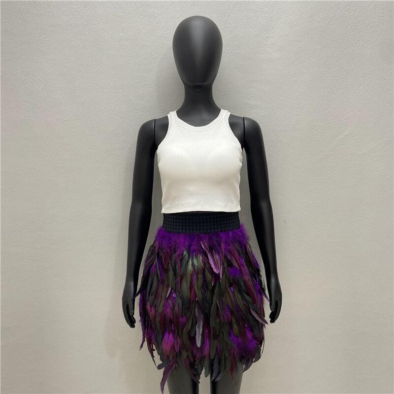 Classic Women's Feather Color Masquerade Fashion Skirts