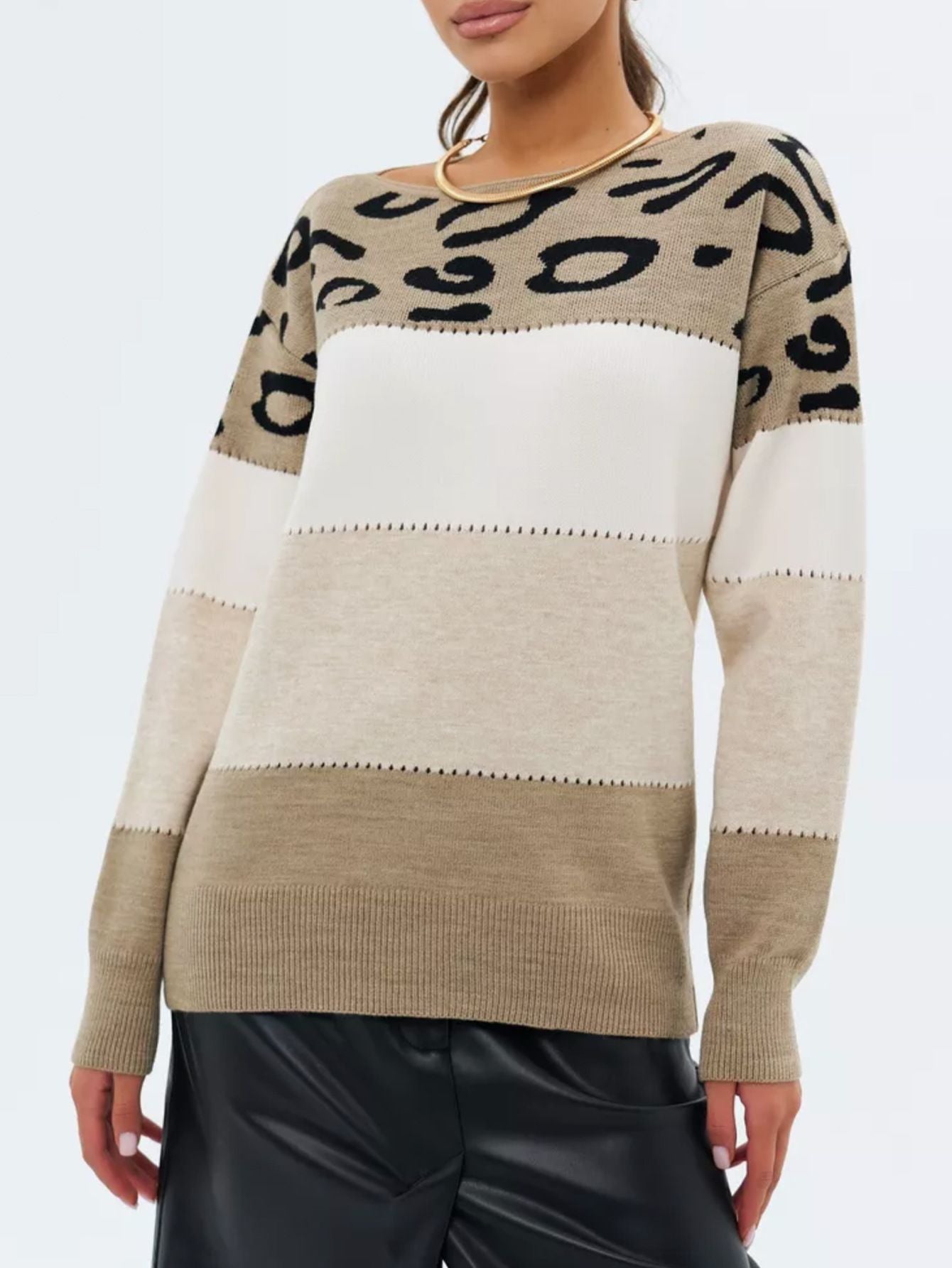 Women's Crew Neck Casual Pullover Long Sleeve Bottoming Women's Sweater
