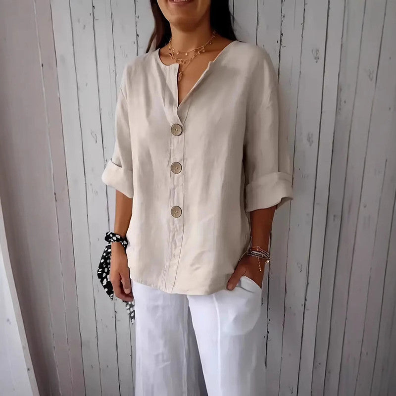 Women's Summer Loose Comfort Casual Cotton Linen Tops