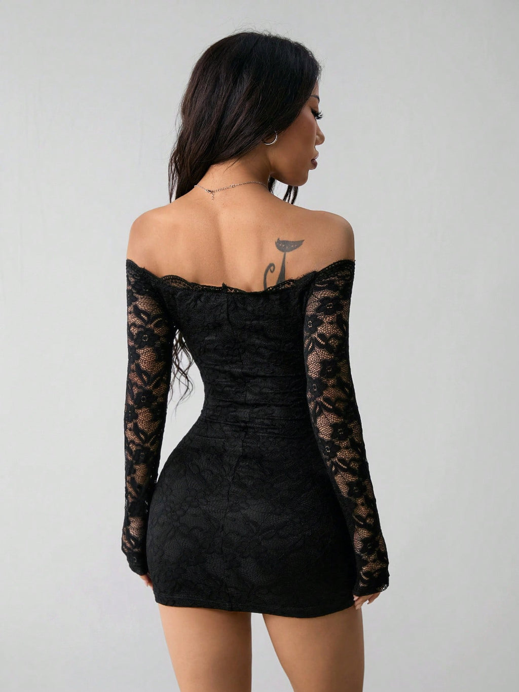 Women's Autumn Lace Long Sleeve Slim Fit Dress