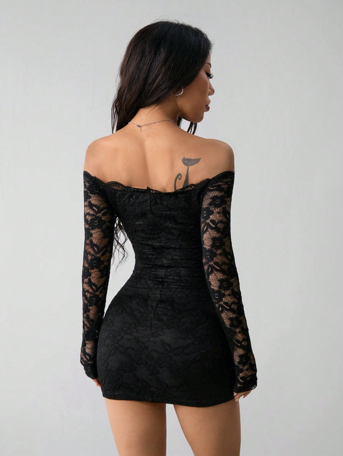 Women's Autumn Lace Long Sleeve Slim Fit Dress