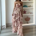 Women's Summer Fashion Ruffled Butterfly Long Dress