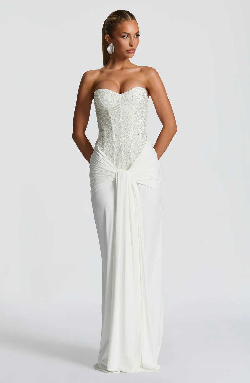 Women's Long Sexy Deep Tube Zipper Slim Fit Dress