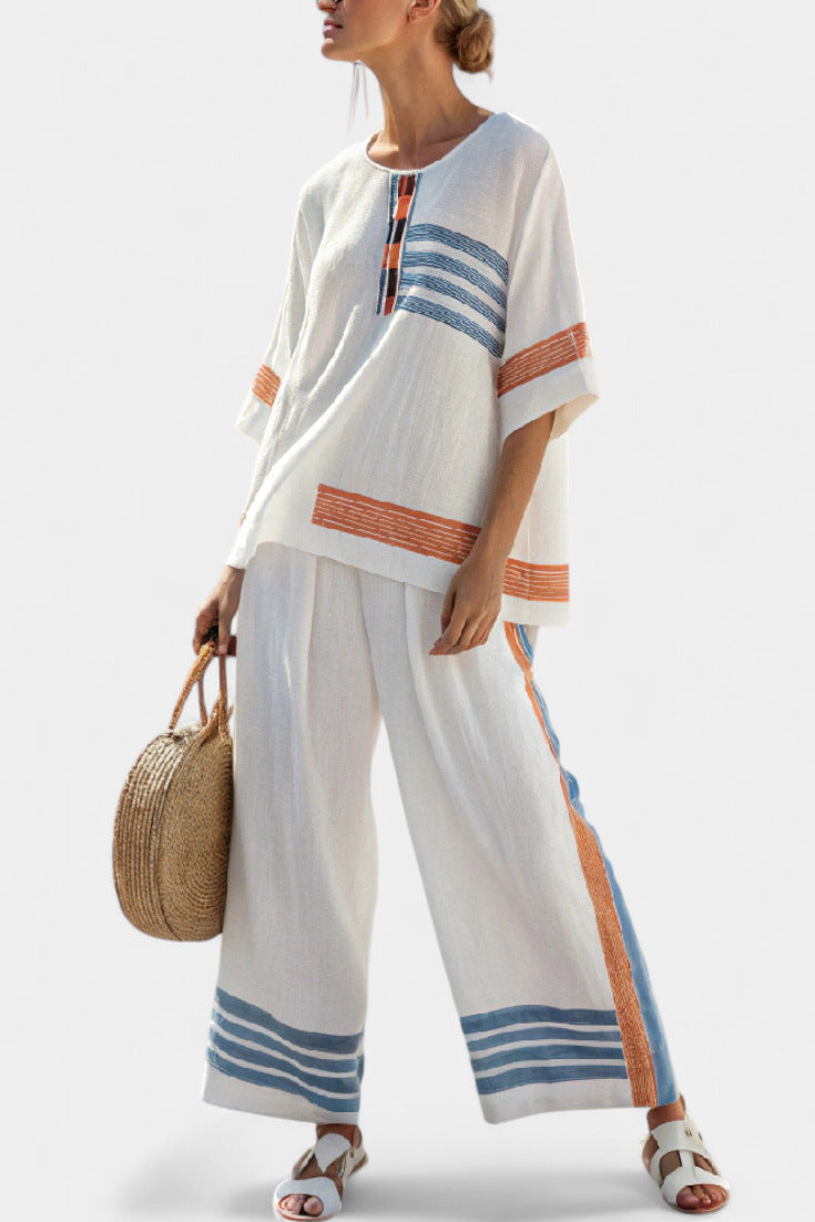 Women's Large Loose Casual Summer Fashion Seaside Blouse