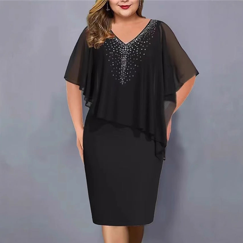 Women's Summer Solid Color Half Sleeve Large Casual Dress