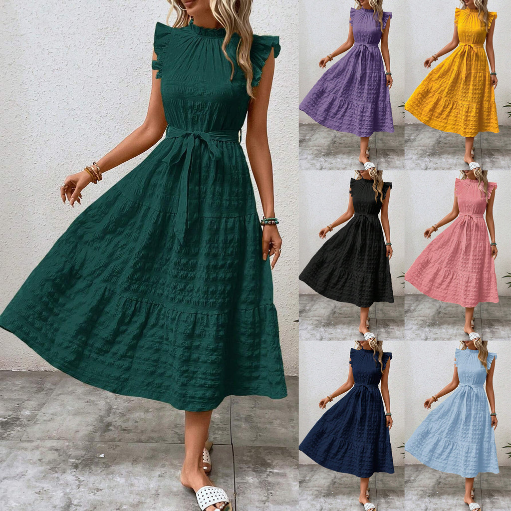 Casual Women's Bohemian Sleeveless Large Swing Dress