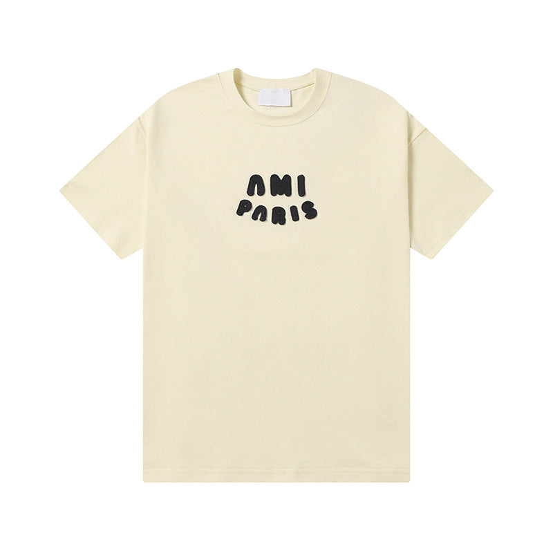 Women's Sleeve Summer Big Love Towel Embroidery Casual Luck Loose Women's T-shirt