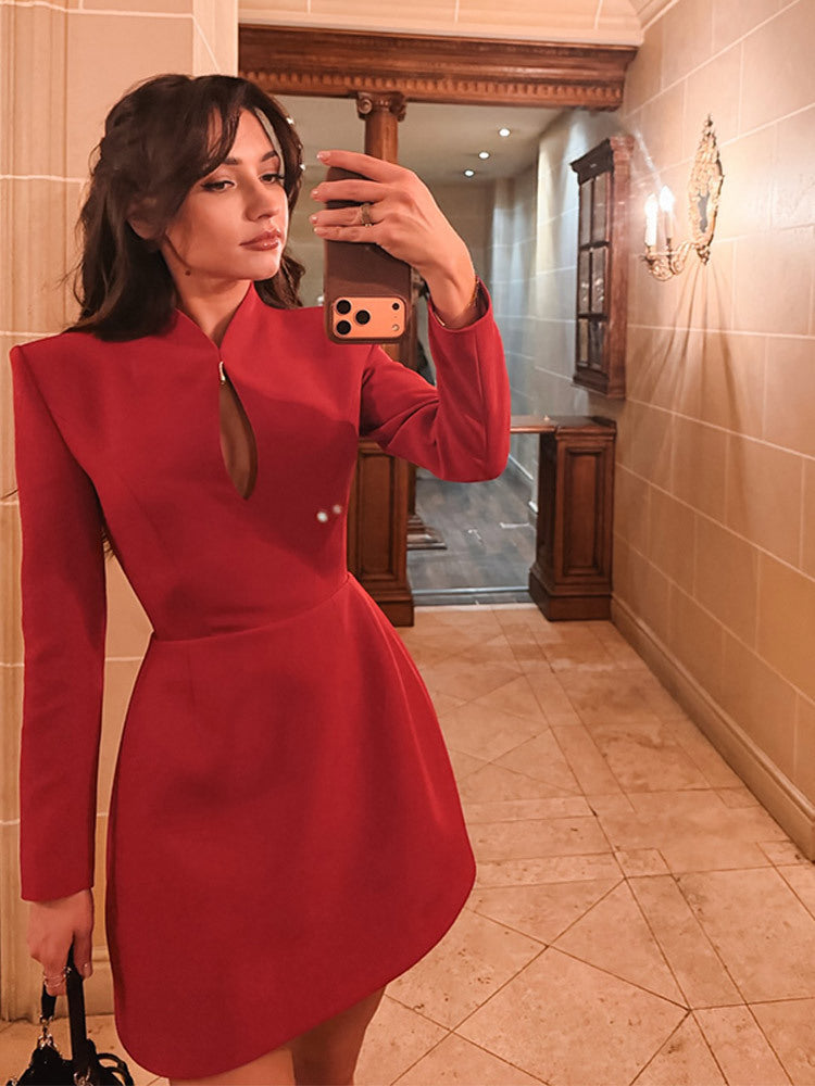 Women's Sexy A- Line With Chest Cinched Dress