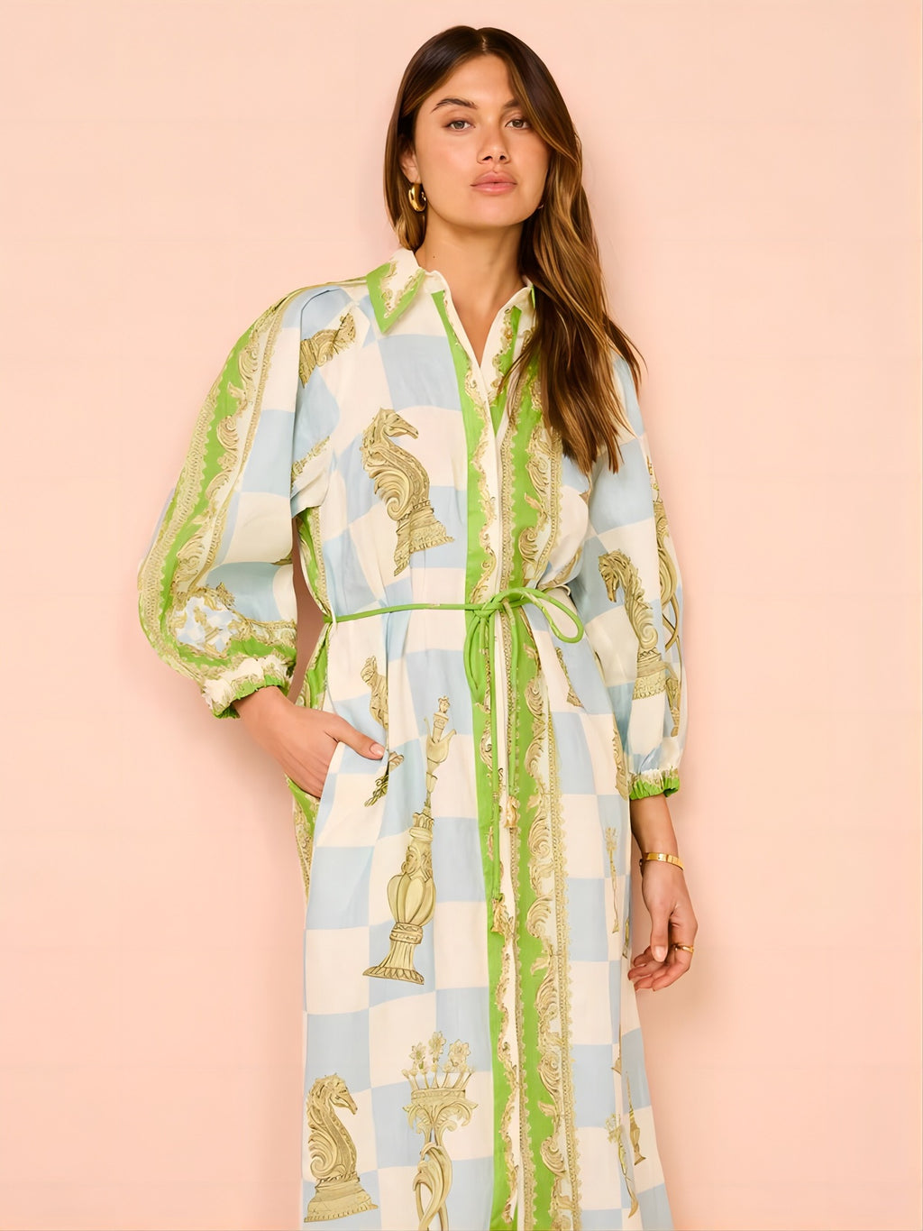 Personalized Casual Fashion Printed Long Shirt Dress