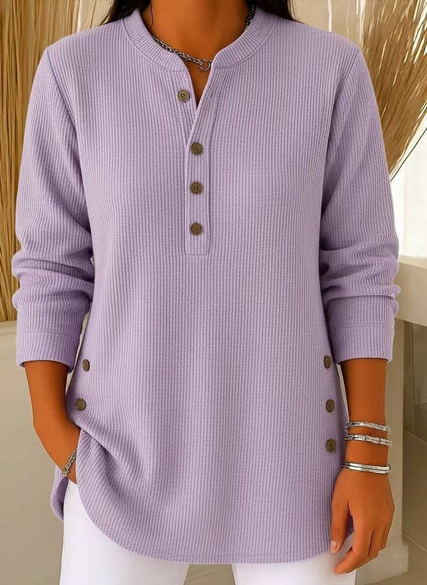 Women's Corduroy Solid Color Loose Casual Button Blouses