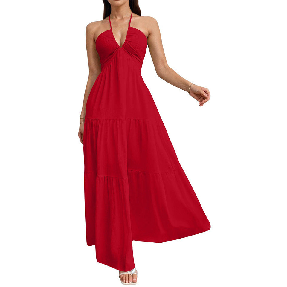 Unique Trendy Versatile Women's Summer Halter Dress