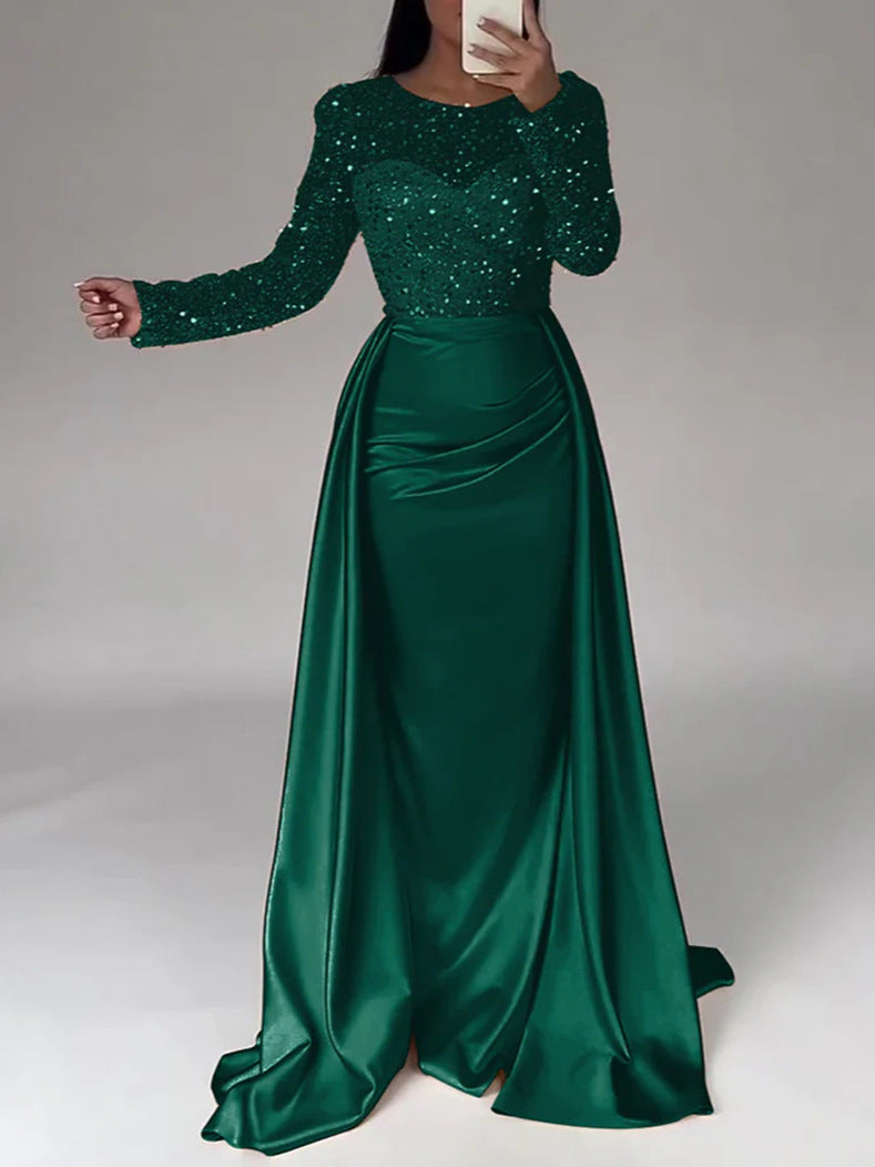 Women's Banquet Long-sleeved Elegant Host Temperament Queen Dress