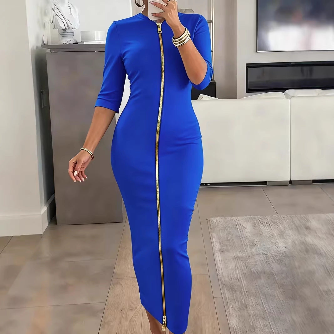 Women's Sexy Waist Trimming Hip Fashion Zipper Skirts