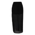 Women's Fashionable Black Mesh Design High Waist Skirts