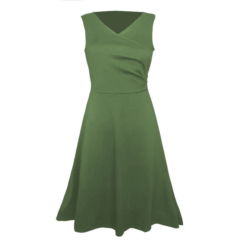 Women's Autumn Sleeveless Black Large Swing Dress