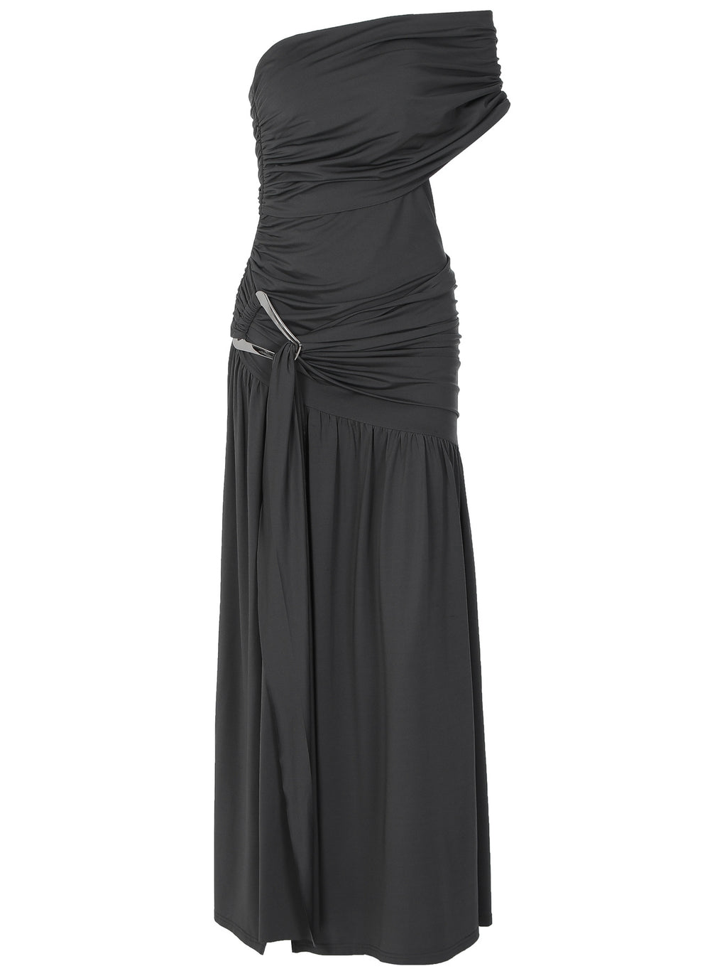 Sexy Solid Color Slit Ruffle Hip Dress
