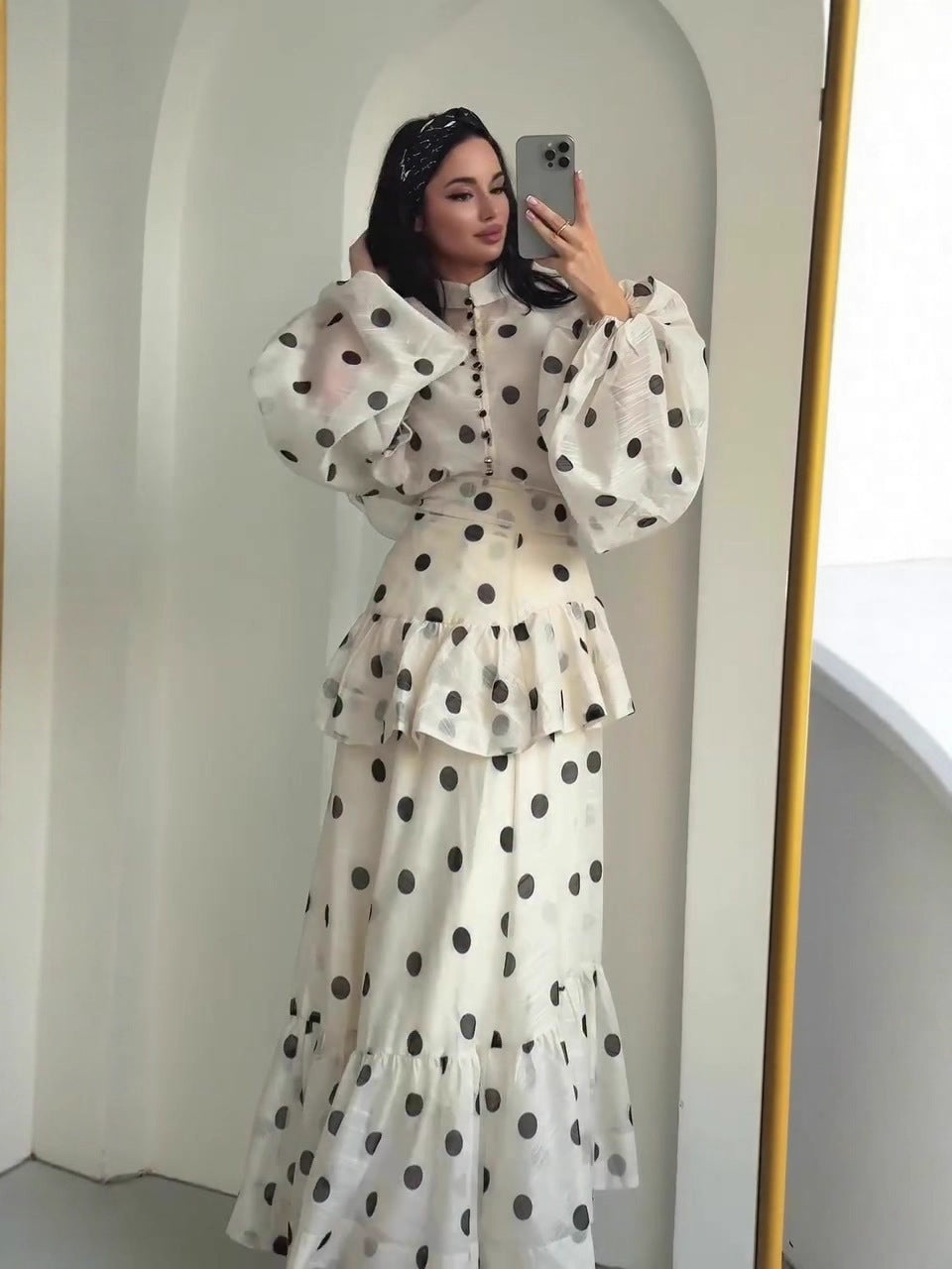 Women's Autumn Vintage Court Style Soft Temperament Long Sleeve Dress