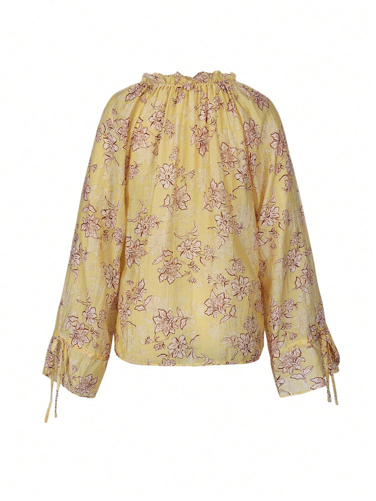 Women's Autumn French Style Vacation Flared Sleeves Blouse
