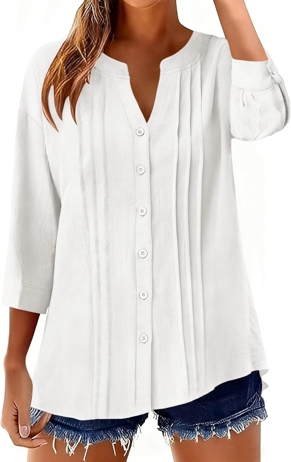 Fashion Casual Solid Color Half-open Collar Women's T-shirt