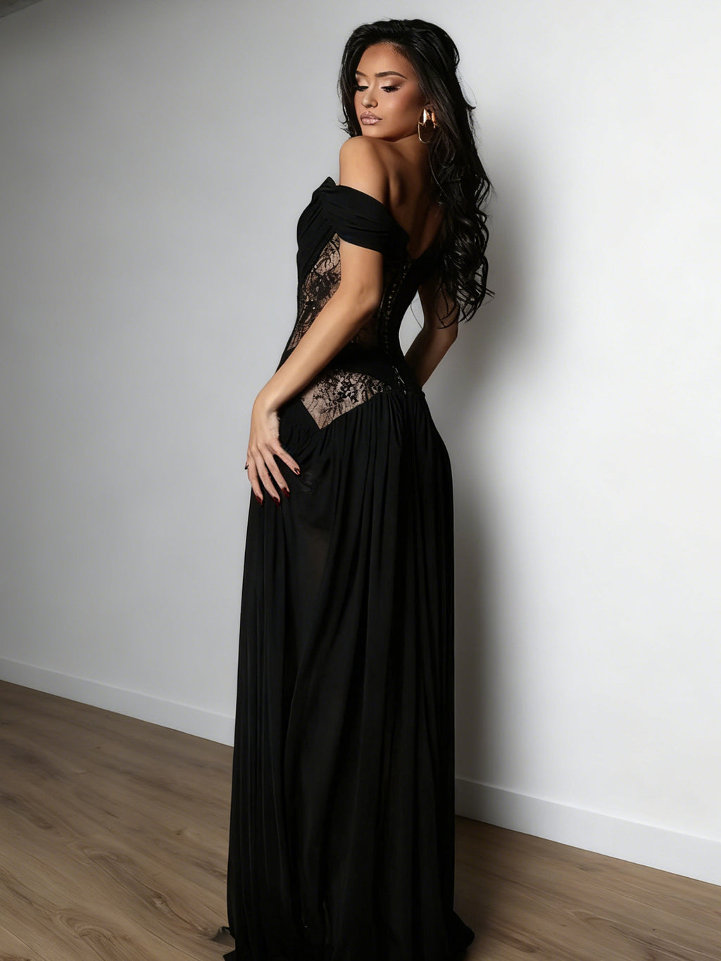 Women's Elegant Sexy Lace Stitching Split Dress