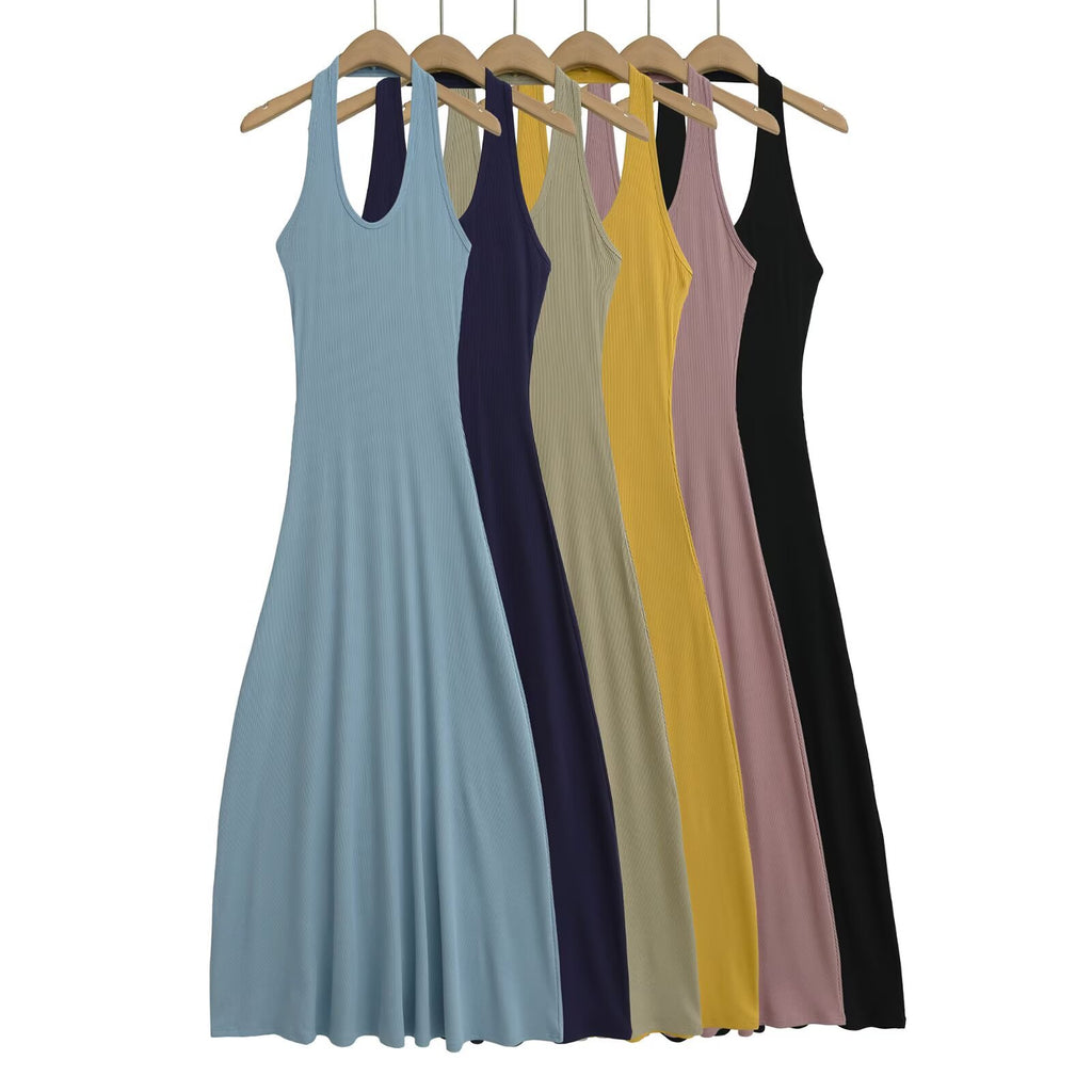 Summer Halter Slim Fit Collar Fashion Hip Fishtail Dress