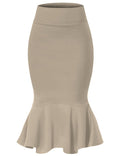 Women's Elegant High Waist Slim Fit Dress Black Skirt