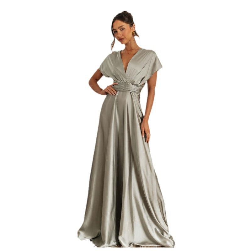 Summer Multiple Wear Rope Cross Backless Sexy Dress