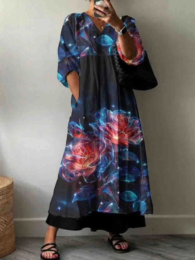 Comfortable Women's Casual Fashion Printed Mid-length Jumpsuits
