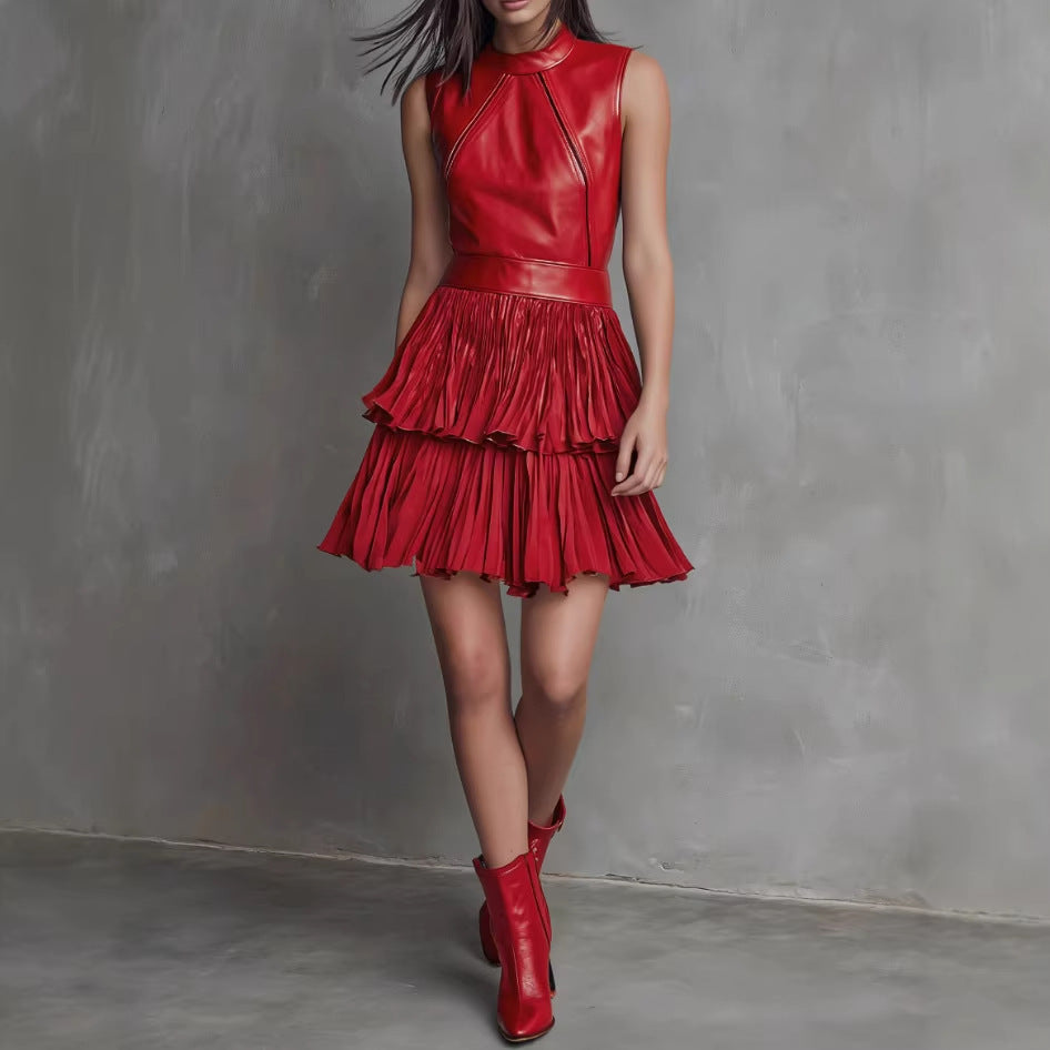 Classy Comfortable Elegant Stylish Women's Leather Dress