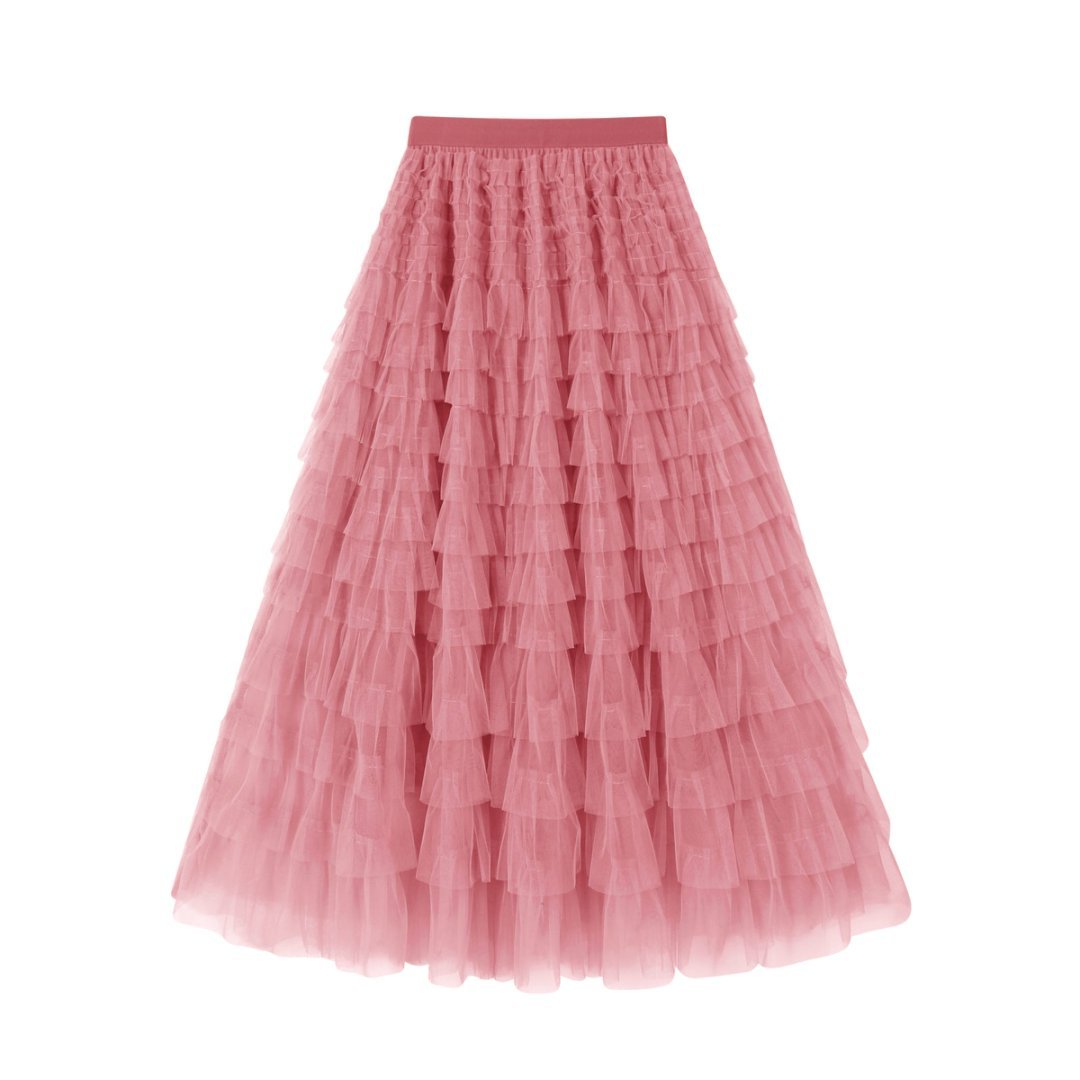 Women's Strictly Selected Summer Fashion Mesh Tiered Skirt