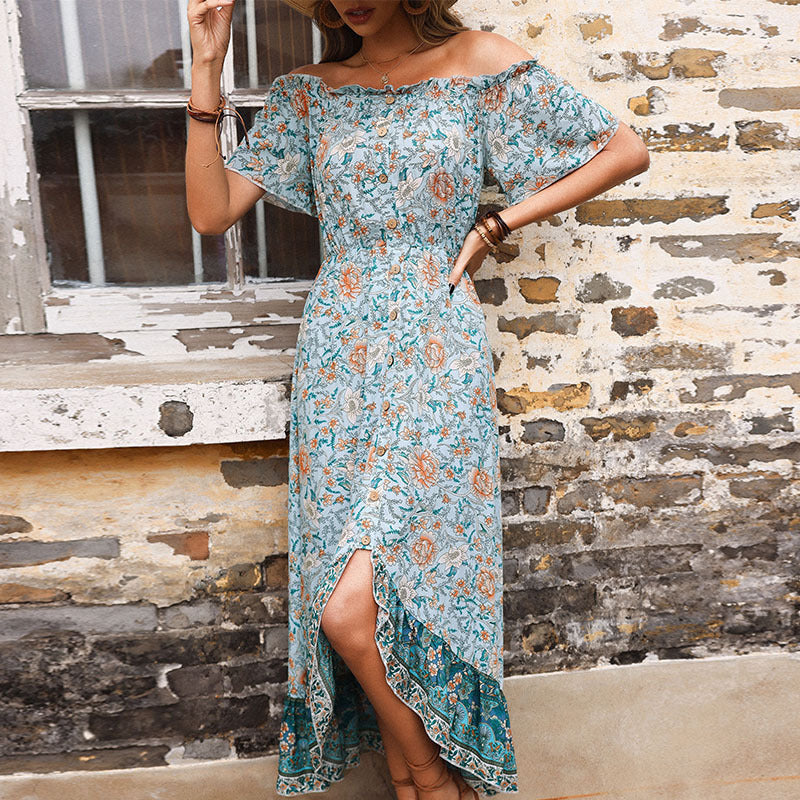 Pretty Goods Summer Floral French Ruffled Dress
