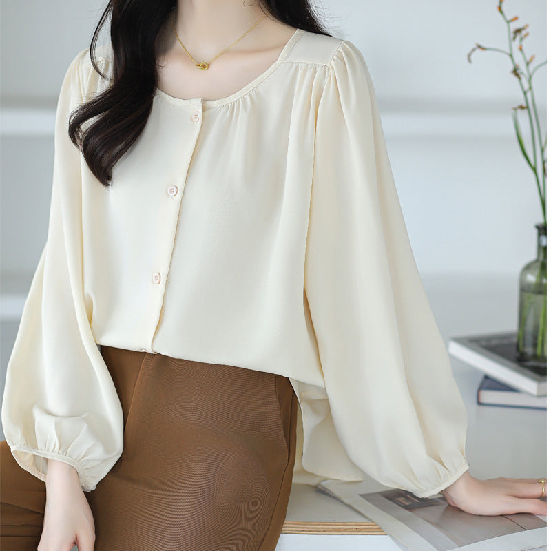 Women's Shirt Large Loose Leisure Slimming Belly Covering Elegant Blouse