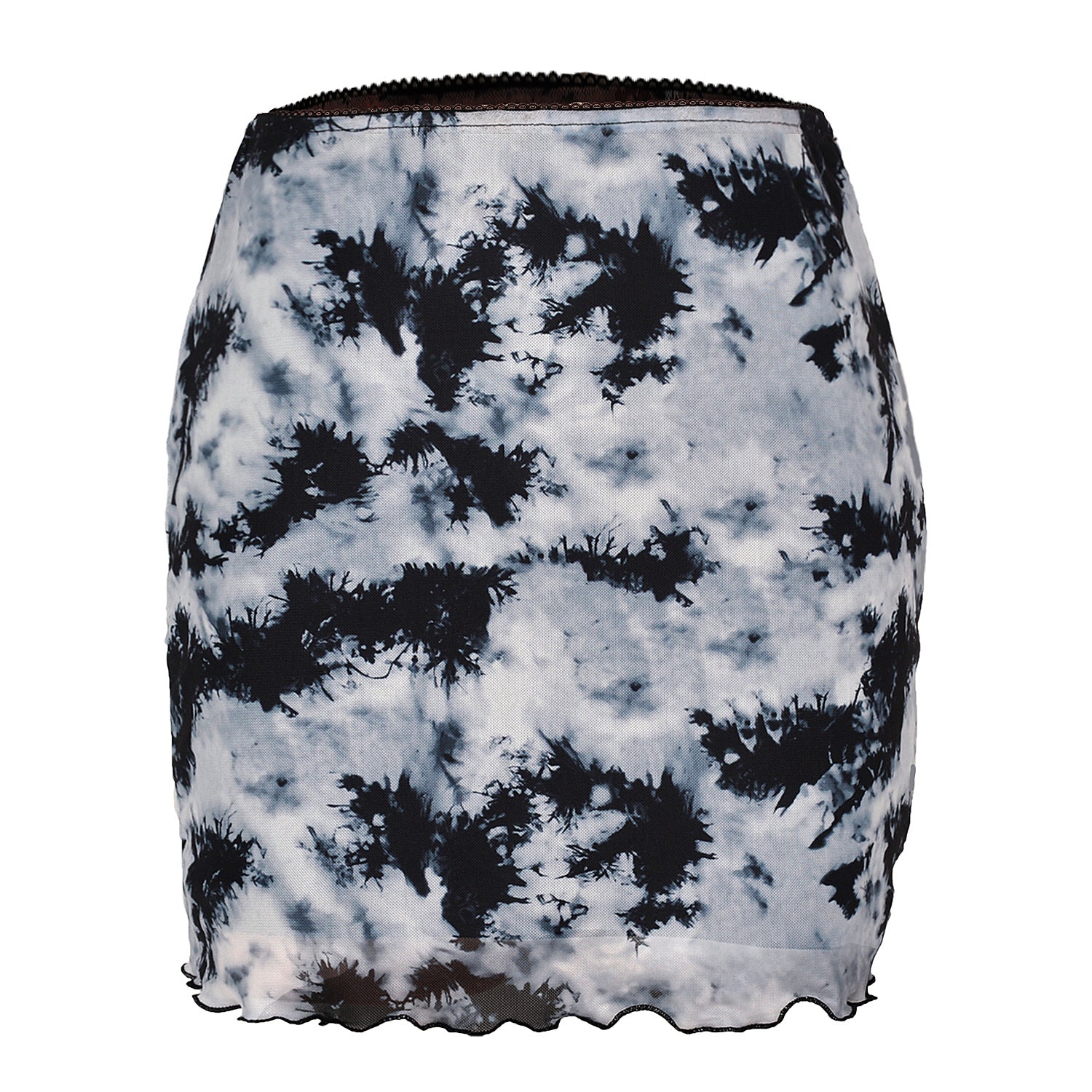 Women's Printed Tulle High Waist Slim Hip Skirts