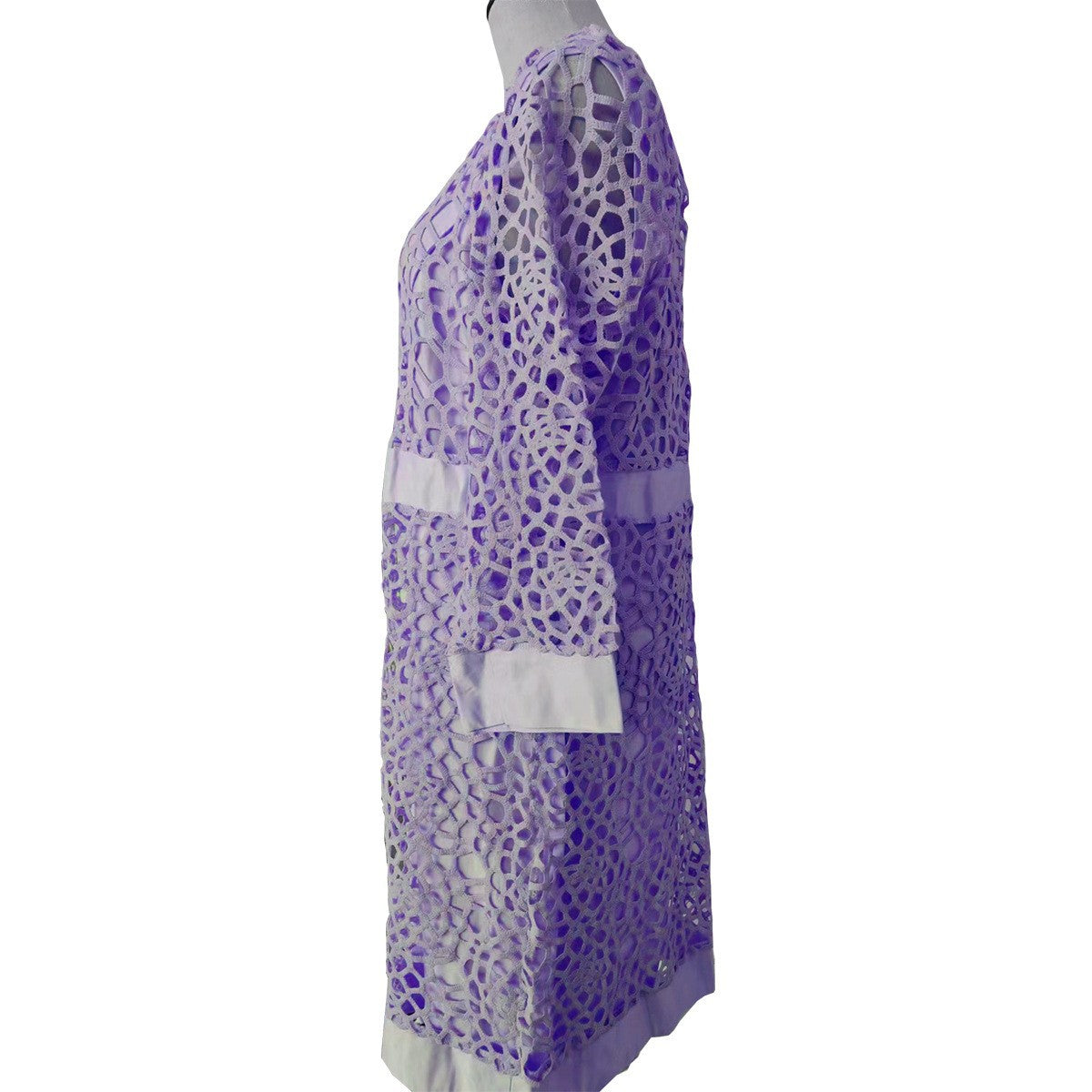 Women's Autumn Solid Color Lace Two-piece Set Dress